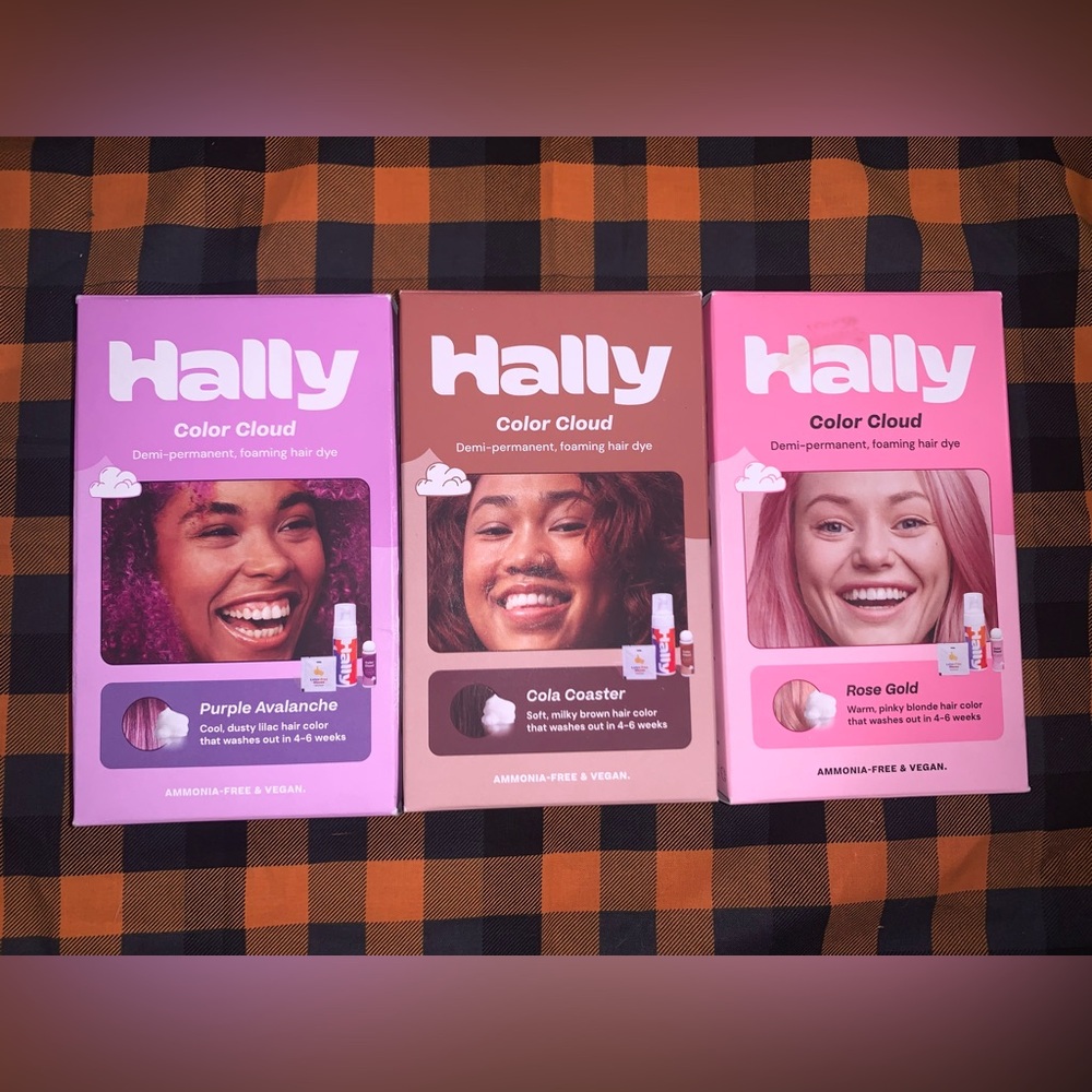 Hally Color Cloud Demi-Permanent Foaming Hair Dye Bundle Of 3!
